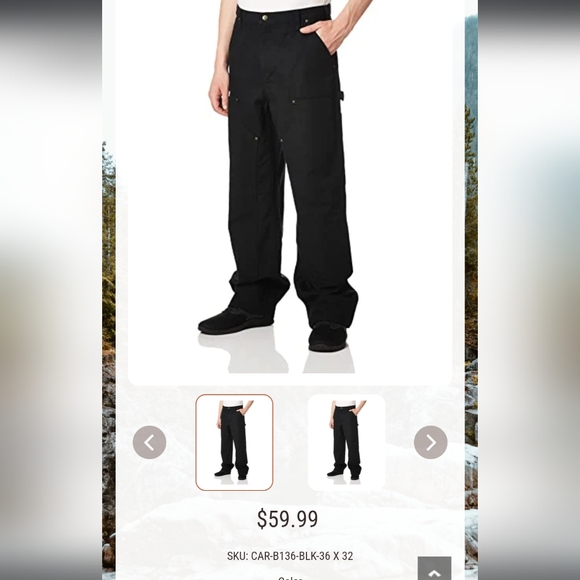 Carhartt B136 Men's Loose Fit Washed Duck Double-Front Utility Work Pant 40x34 - Picture 5 of 5